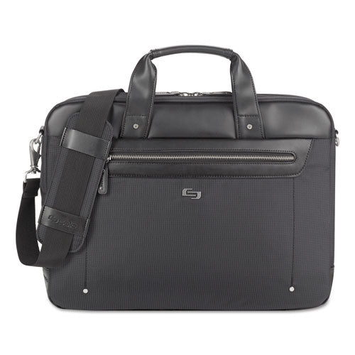 Irving Briefcase, Fits Devices Up to 15.6", Polyester, 16.54 x 2.36 x 13.39, Black-(USLEXE1504)