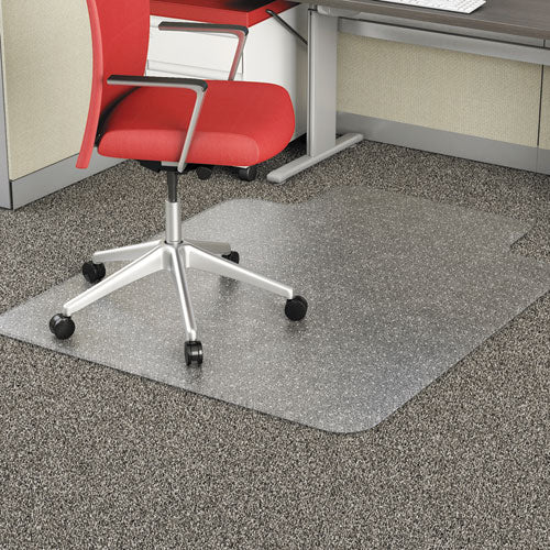 Occasional Use Studded Chair Mat for Flat Pile Carpet, 36 x 48, Lipped, Clear-(ALEMAT3648CFPL)