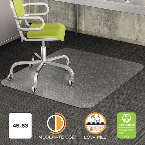 DuraMat Moderate Use Chair Mat for Low Pile Carpet, 36 x 48, Rectangular, Clear-(DEFCM13142)