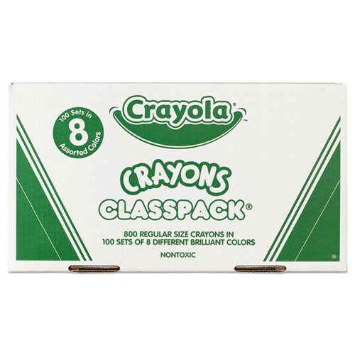 Classpack Regular Crayons, 8 Colors, 800/Box-(CYO528008)