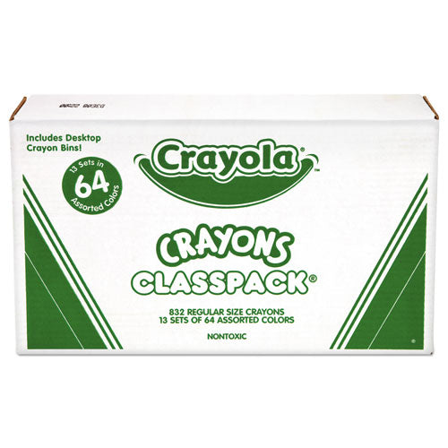 Classpack Regular Crayons, Assorted, 13 Caddies, 832/Box-(CYO528019)