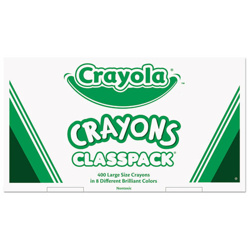 Classpack Large Size Crayons, 50 Each of 8 Colors, 400/Box-(CYO528038)