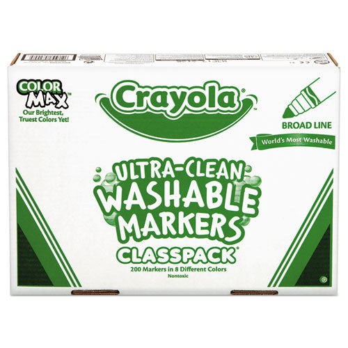 Ultra-Clean Washable Marker Classpack, Broad Bullet Tip, 8 Assorted Colors, 200/Box-(CYO588200)