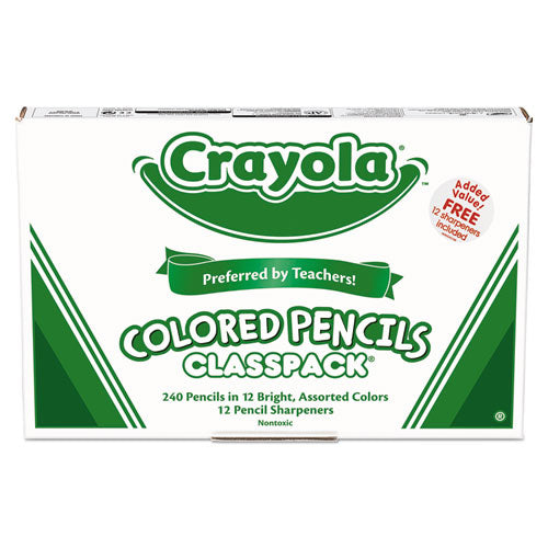 Color Pencil Classpack Set, 3.3 mm, 2B (#1), Assorted Lead/Barrel Colors, 240/Box-(CYO688024)