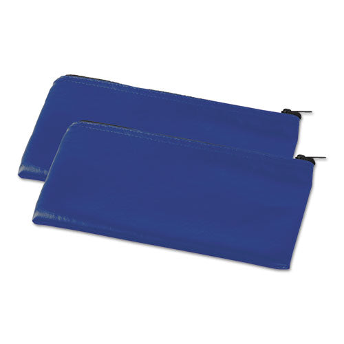 Zippered Wallets/Cases, Leatherette PU, 11 x 6, Blue, 2/Pack-(UNV69020)