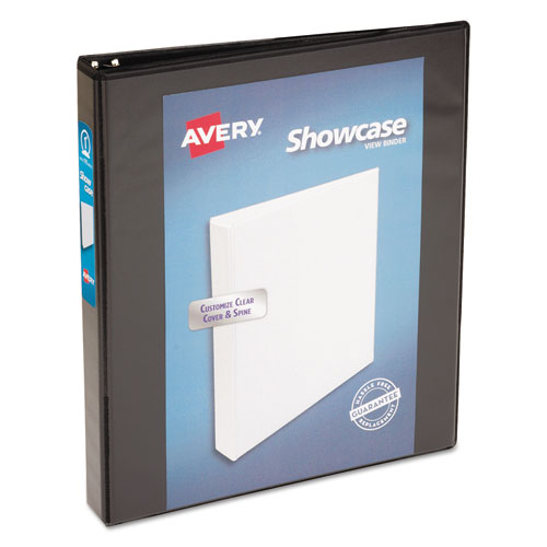 Showcase Economy View Binder with Round Rings, 3 Rings, 1" Capacity, 11 x 8.5, Black-(AVE19600)