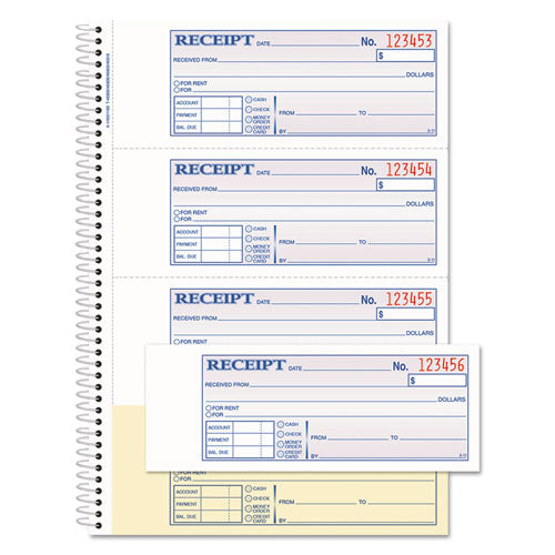 TOPS Money/Rent Receipt Book, Two-Part Carbon, 7 x 2.75, 4 Forms/Sheet, 200 Forms Total-(ABFSC1182)