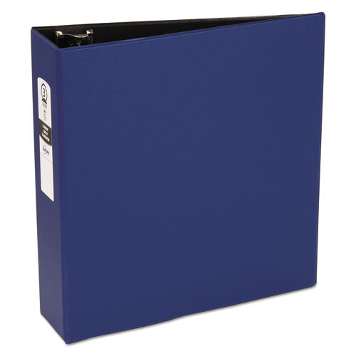Economy Non-View Binder with Round Rings, 3 Rings, 3" Capacity, 11 x 8.5, Blue, (3601)-(AVE03601)