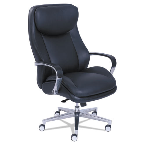 Commercial 2000 Big/Tall Executive Chair, Supports Up to 400 lb, 20.5" to 23.5" Seat Height, Black Seat/Back, Silver Base-(LZB48968)