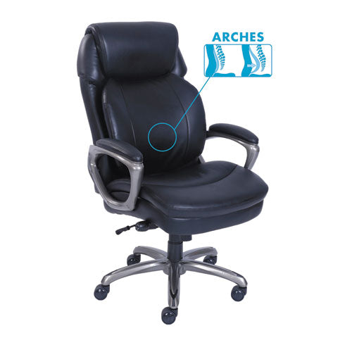 Cosset High-Back Executive Chair, Supports Up to 275 lb, 18.75" to 21.75" Seat Height, Black Seat/Back, Slate Base-(SRJ48965)