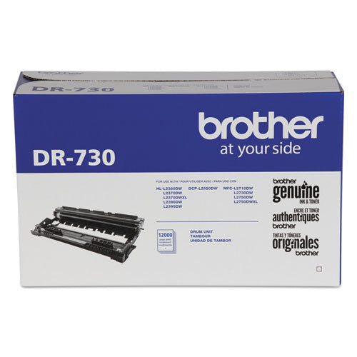 DR730 Drum Unit, 12,000 Page-Yield, Black-(BRTDR730)