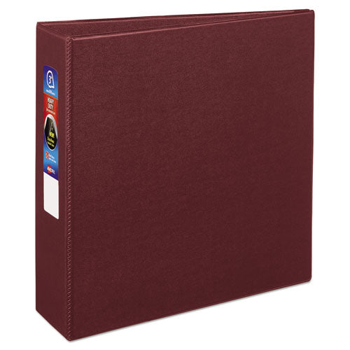 Heavy-Duty Non-View Binder with DuraHinge and Locking One Touch EZD Rings, 3 Rings, 3" Capacity, 11 x 8.5, Maroon-(AVE79363)