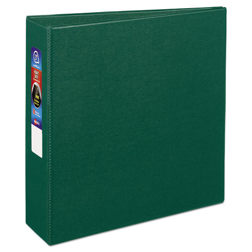 Heavy-Duty Non-View Binder with DuraHinge and Locking One Touch EZD Rings, 3 Rings, 3" Capacity, 11 x 8.5, Green-(AVE79783)