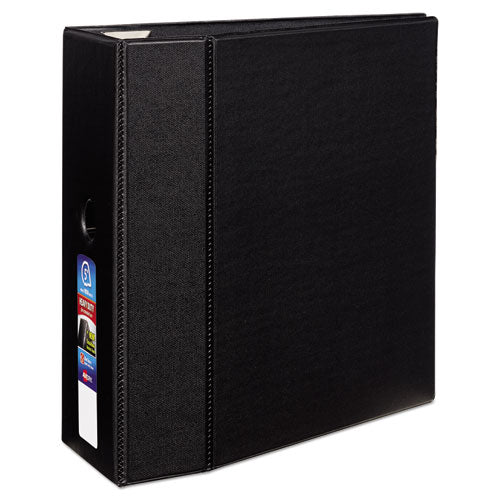 Heavy-Duty Non-View Binder with DuraHinge, Locking One Touch EZD Rings and Thumb Notch, 3 Rings, 5" Capacity, 11 x 8.5, Black-(AVE79986)