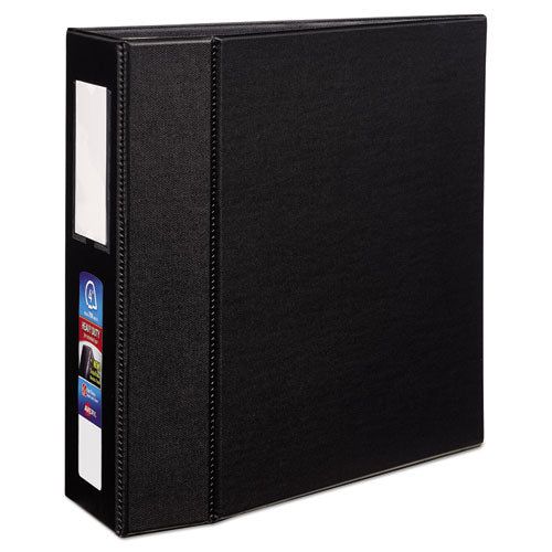 Heavy-Duty Non-View Binder with DuraHinge, Three Locking One Touch EZD Rings and Spine Label, 4" Capacity, 11 x 8.5, Black-(AVE79994)