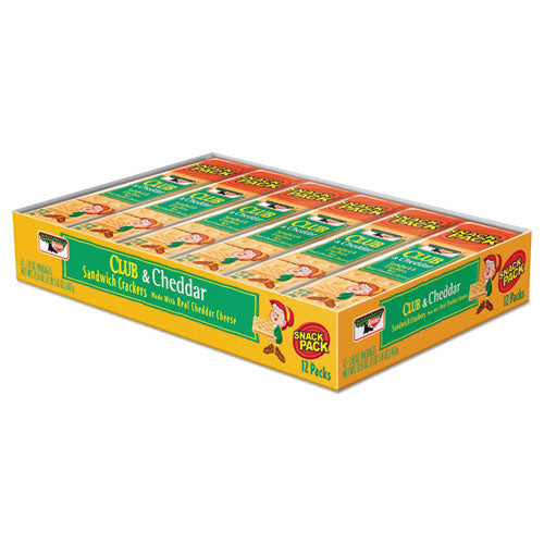 Sandwich Cracker, Club and Cheddar, 8 Cracker Snack Pack, 12/Box-(KEB21163)