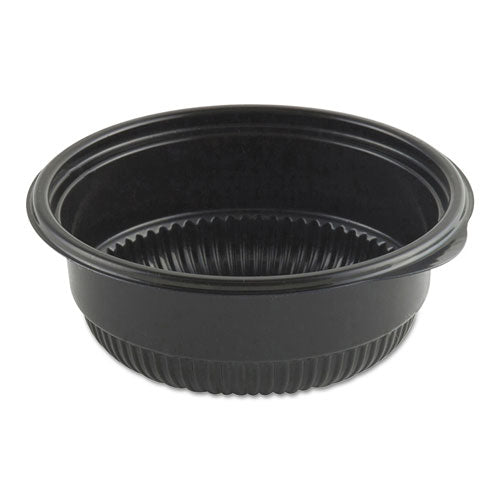 MicroRaves Incredi-Bowl Base, 8 oz, 4.75" Diameter x 1.75"h, Black, Plastic, 500/Carton-(ANZ4604804)