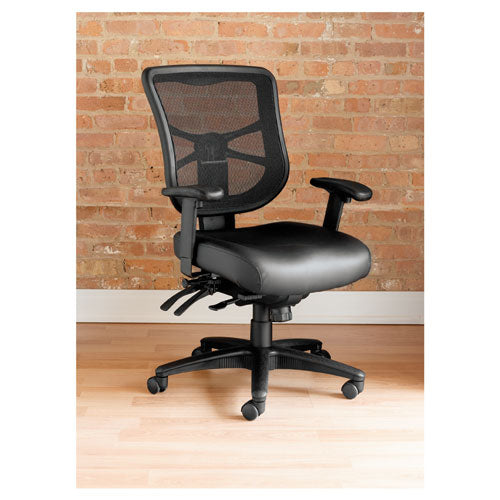 Alera Elusion Series Mesh Mid-Back Multifunction Chair, Supports Up to 275 lb, 17.7" to 21.4" Seat Height, Black-(ALEEL4215)