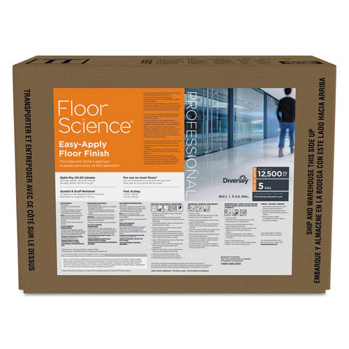 Floor Science Easy Apply Floor Finish, Ammonia Scent, 5 gal Box-(DVOCBD540403)