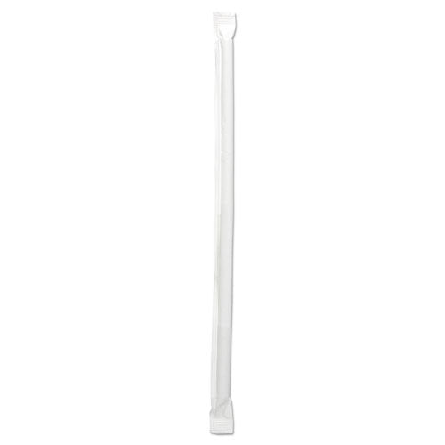 Wrapped Jumbo Straws, 7.75", Polypropylene, Clear, 12,000/Carton-(BWKJSTW775CLR)