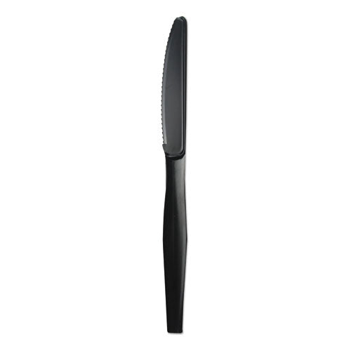 Heavyweight Polypropylene Cutlery, Knife, Black, 1000/Carton-(BWKKNIFEHWPPBLA)