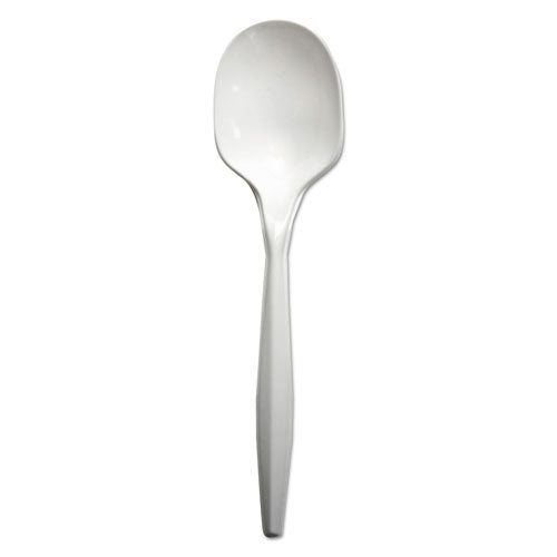 Mediumweight Polypropylene Cutlery, Soup Spoon, White, 1000/Carton-(BWKSOUPMWPPWH)