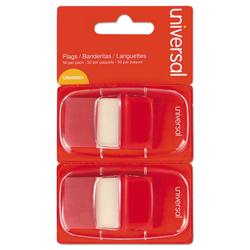 Page Flags, Red, 50 Flags/Dispenser, 2 Dispensers/Pack-(UNV99001)