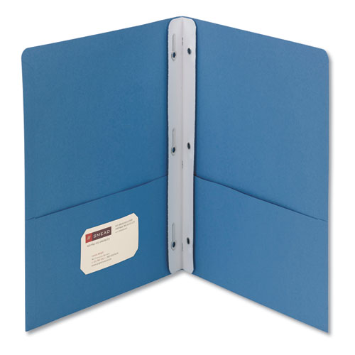 2-Pocket Folder with Tang Fastener, 0.5" Capacity, 11 x 8.5, Blue, 25/Box-(SMD88052)