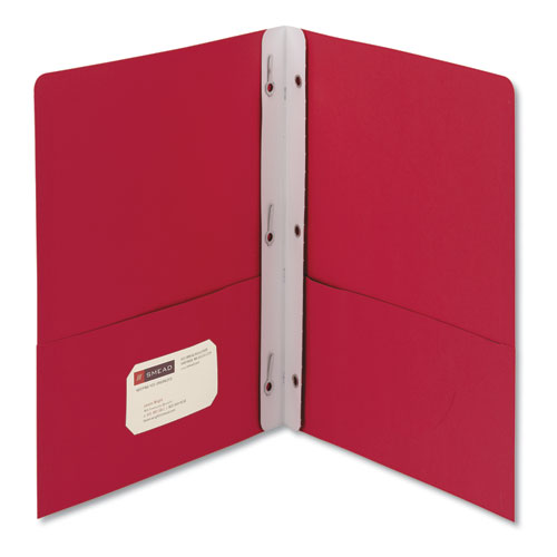 2-Pocket Folder withTang Fastener, Letter, 1/2" Cap, Red, 25/Box-(SMD88059)