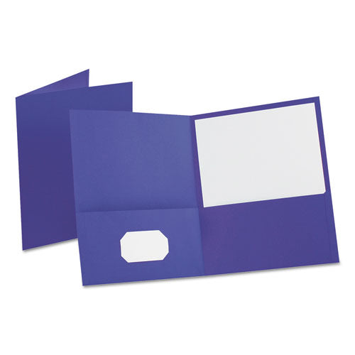 Leatherette Two Pocket Portfolio, 8.5 x 11, Purple/Purple, 10/Pack-(OXF57583)