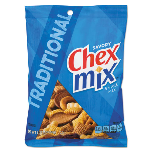 Chex Mix, Traditional Flavor Trail Mix, 3.75 oz Bag, 8/Box-(AVTSN14858)