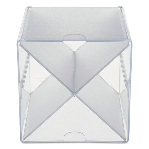 Stackable Cube Organizer, X Divider, 4 Compartments, Plastic, 6 x 7.2 x 6, Clear-(DEF350201)