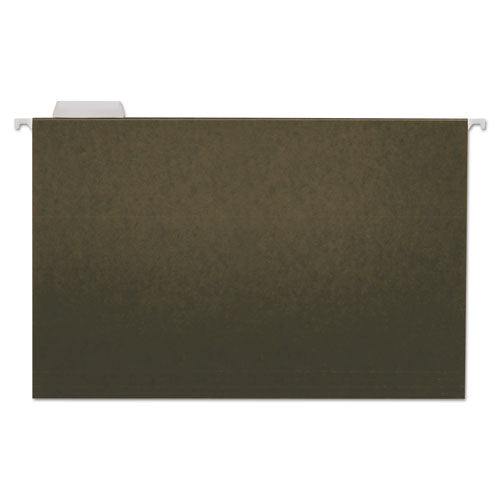 Hanging File Folders, Legal Size, 1/5-Cut Tabs, Standard Green, 25/Box-(UNV14215)