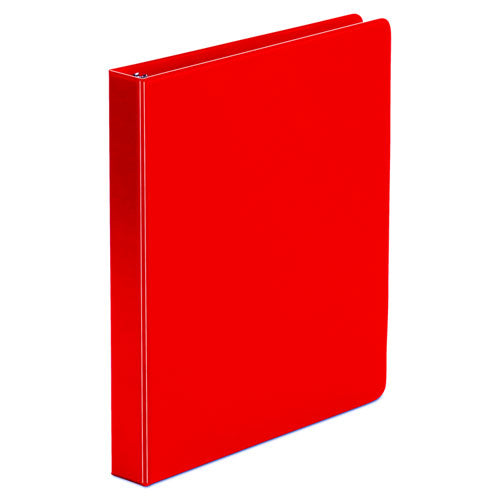 Economy Non-View Round Ring Binder, 3 Rings, 1" Capacity, 11 x 8.5, Red-(UNV31403)