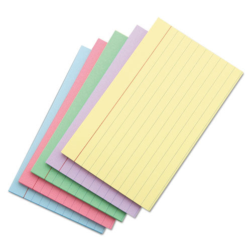 Index Cards, Ruled, 3 x 5, Assorted, 100/Pack-(UNV47216)