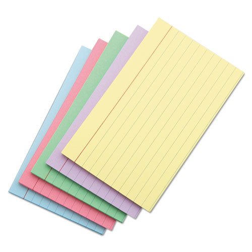 Index Cards, Ruled, 5 x 8, Assorted, 100/Pack-(UNV47256)