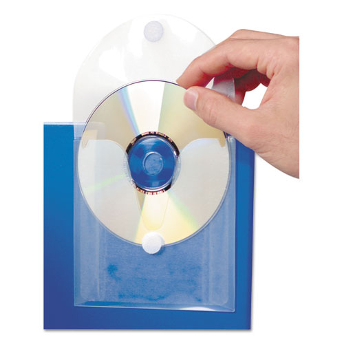 CD Pocket, 1 Disc Capacity, Clear/White, 5/Pack-(BAU61801)