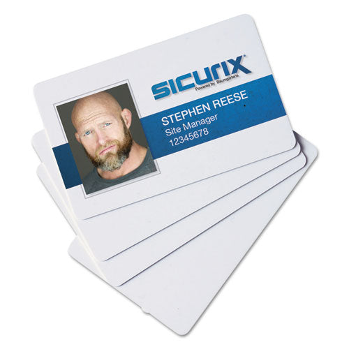 SICURIX Blank ID Card, 2 1/8 x 3 3/8, White, 100/Pack-(BAU80300)