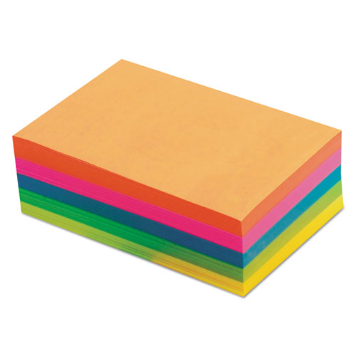 Fluorescent Color Memo Sheets, 4 x 6, Unruled, Assorted Colors, 500/Pack-(TOP99622)