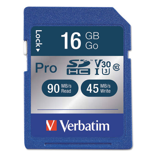 16GB Pro 600X SDHC Memory Card, UHS-I V30 U3 Class 10-(VER98046)