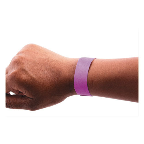 Security Wristbands, Sequentially Numbered, 10" x 0.75", Purple, 100/Pack-(BAU85014)