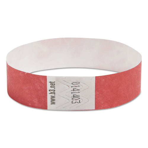 Security Wristbands, Sequentially Numbered, 10" x 0.75", Red, 100/Pack-(BAU85020)
