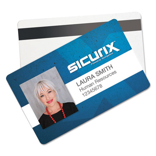 SICURIX Blank ID Card with Magnetic Strip, 2 1/8 x 3 3/8, White, 100/Pack-(BAU80340)