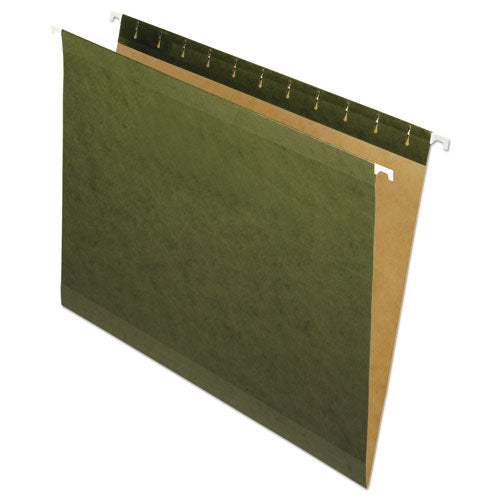 Reinforced Hanging File Folders, Letter Size, Straight Tabs, Standard Green, 25/Box-(PFX4152)