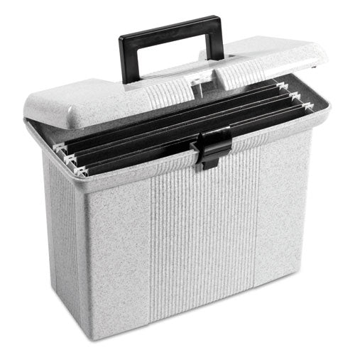 Portable File Boxes, Letter Files, 14.88" x 6.5" x 11.88", Granite-(PFX41737)