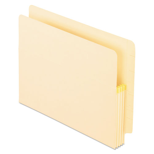 Manila Drop Front Shelf File Pockets with Tyvek Gusset Top, 1.75" Expansion, Letter Size, Manila, 25/Box-(PFX12811)