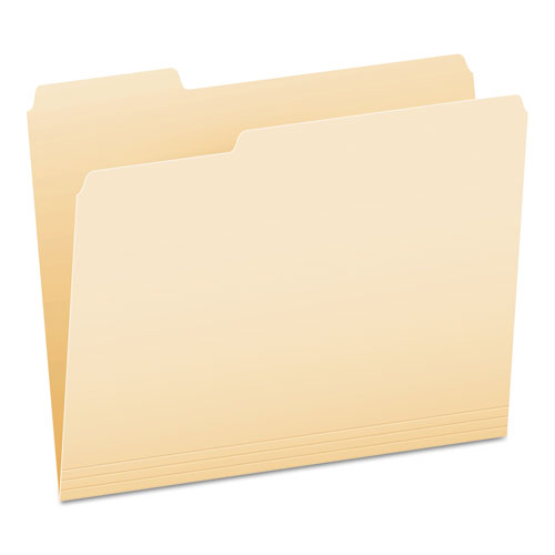 CutLess WaterShed File Folders, 1/3-Cut Tabs: Assorted, Letter Size, Manila, 100/Box-(PFX48430)