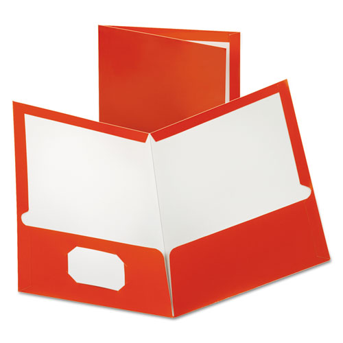 Two-Pocket Laminated Paper Folder, 100-Sheet Capacity, 11 x 8.5, Metallic Copper, 25/Box-(OXF5049580)