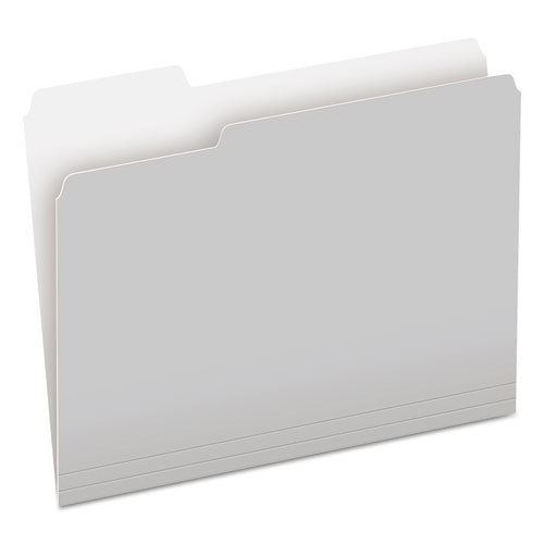 Colored File Folders, 1/3-Cut Tabs: Assorted, Letter Size, Gray/Light Gray, 100/Box-(PFX15213GRA)