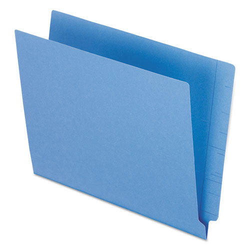 Colored End Tab Folders with Reinforced Double-Ply Straight Cut Tabs, Letter Size, 0.75" Expansion, Blue, 100/Box-(PFXH110DBL)